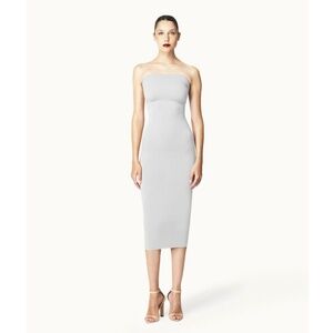 WOLFORD Fatal White Tube Midi Dress $275 NWOT Large